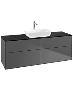 Villeroy und Boch Finion Waschtischunterschrank F85200GK 160x60,3cm, Abdeckplatte black matt, Anthracite matt