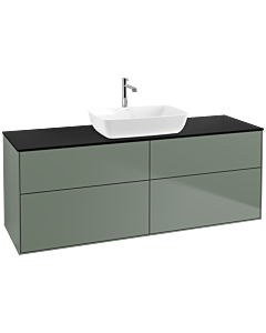 Villeroy und Boch Finion Waschtischunterschrank F85200GM 160x60,3cm, Abdeckplatte black matt, Olive Matt Lacquer