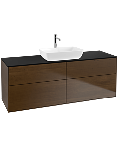 Villeroy und Boch Finion Villeroy und Boch Finion F85200GN 160x60.3cm, cover plate black matt, walnut veneer