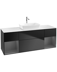 Villeroy und Boch Finion Villeroy und Boch Finion F861GKPD 160cm, cover plate white matt, shelves anthracite matt lacquer, black matt lacquer