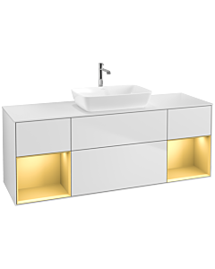Villeroy und Boch Finion Villeroy und Boch Finion F861HFMT 160cm, cover plate white matt, shelves gold matt lacquer, white matt lacquer