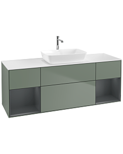 Villeroy und Boch Finion Villeroy und Boch Finion F861HGGM 160cm, cover plate white matt, shelves midnight matt lacquer, Olive Matt Lacquer