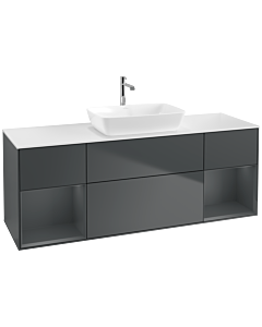 Villeroy und Boch Finion Villeroy und Boch Finion F861HGHG 160cm, cover plate white matt, shelves Midnight matt lacquer, Midnight Blue Matt Lacquer