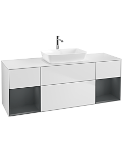 Villeroy und Boch Finion Villeroy und Boch Finion F861HGMT 160cm, cover plate white matt, shelves midnight matt lacquer, white matt lacquer