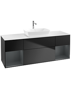 Villeroy und Boch Finion Villeroy und Boch Finion F861HGPD 160cm, cover plate white matt, shelves midnight matt lacquer, black matt lacquer