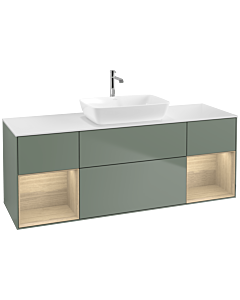 Villeroy und Boch Finion Villeroy und Boch Finion F861PCGM 160cm, cover plate white matt, shelves Oak Veneer , Olive Matt Lacquer
