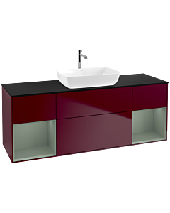 Villeroy und Boch Finion Villeroy und Boch Finion F862GMHB 160cm, cover plate black matt, shelves olive matt lacquer, Peony Matt