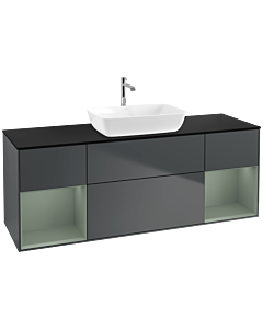 Villeroy und Boch Finion Villeroy und Boch Finion F862GMHG 160cm, cover plate black matt, shelves olive matt lacquer, midnight Blue Matt Lacquer