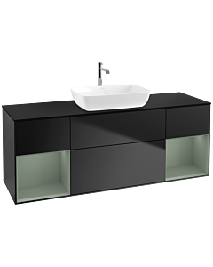 Villeroy und Boch Finion Villeroy und Boch Finion F862GMPD 160cm, cover plate black matt, shelves olive matt lacquer, black matt lacquer