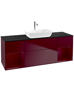 Villeroy und Boch Finion Villeroy und Boch Finion F862HBHB 160cm, cover plate black matt, shelves Peony matt lacquer, Peony Matt