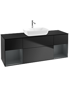 Villeroy und Boch Finion Villeroy und Boch Finion F862HGPD 160cm, cover plate black matt, shelves midnight matt lacquer, black matt lacquer