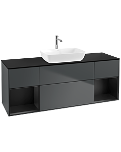 Villeroy und Boch Finion Villeroy und Boch Finion F862PDHG 160cm, cover plate black matt, shelves black matt lacquer, midnight Blue Matt Lacquer