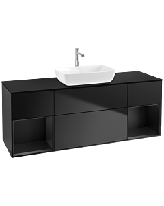 Villeroy und Boch Finion Villeroy und Boch Finion F862PDPD 160cm, cover plate black matt, shelves black matt lacquer, black matt lacquer