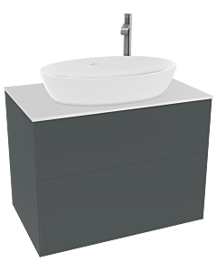 Villeroy und Boch Finion Waschtischunterschrank F87100HG 80x60,3cm, Abdeckplatte white matt, Midnight Blue Matt Lacquer