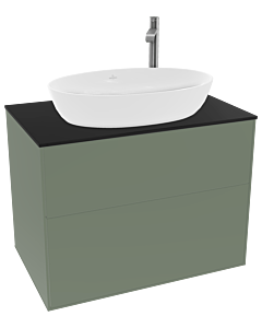 Villeroy und Boch Finion F87200GM 80x60.3cm, plaque de recouvrement noir mat, Olive Matt Lacquer