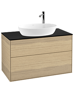 Villeroy und Boch Finion Villeroy und Boch Finion F88200PC 100x60.3cm, cover plate black matt, Oak Veneer