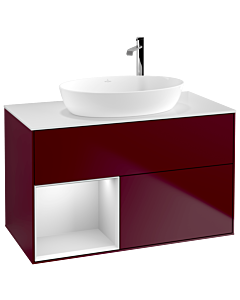 Villeroy und Boch Finion Villeroy und Boch Finion F891MTHB 100cm, cover plate white matt, shelves white matt lacquer, Peony Matt