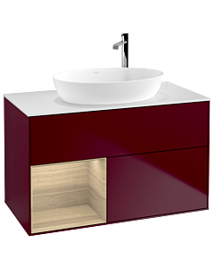 Villeroy und Boch Finion Villeroy und Boch Finion F891PCHB 100cm, cover plate white matt, shelves Oak Veneer , Peony Matt