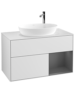 Villeroy und Boch Finion Villeroy und Boch Finion F901GKMT 100cm, cover plate white matt, shelves anthracite matt lacquer, white matt lacquer