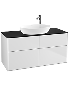 Villeroy und Boch Finion Waschtischunterschrank F91200MT 120x60,3cm, Abdeckplatte black matt, White matt lacquer