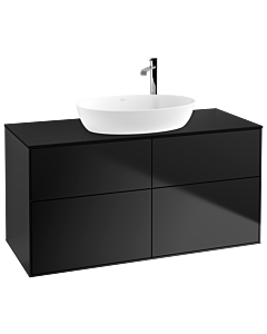 Villeroy und Boch Finion Waschtischunterschrank F91200PD 120x60,3cm, Abdeckplatte black matt, Black matt lacquer
