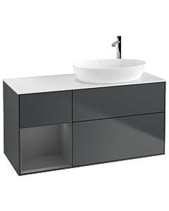 Villeroy und Boch Finion Villeroy und Boch Finion F921GKHG 120cm, cover plate white matt, shelves anthracite matt lacquer, midnight Blue Matt Lacquer