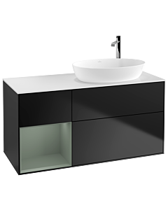 Villeroy und Boch Finion Villeroy und Boch Finion F921GMPD 120cm, cover plate white matt, shelves olive matt lacquer, black matt lacquer