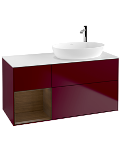 Villeroy und Boch Finion Villeroy und Boch Finion F921GNHB 120cm, cover plate white matt, shelves Walnut Veneer , Peony Matt