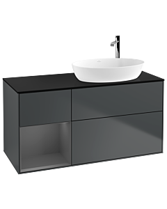Villeroy und Boch Finion Villeroy und Boch Finion F922GKHG 120cm, cover plate black matt, shelves anthracite matt lacquer, midnight Blue Matt Lacquer