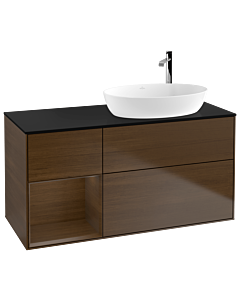 Villeroy und Boch Finion Villeroy und Boch Finion F922GNGN 120cm, cover plate black matt, shelves Walnut Veneer , Walnut Veneer veneer