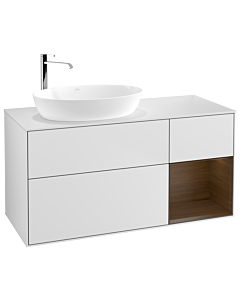 Villeroy und Boch Finion Villeroy und Boch Finion F931GNMT 120cm, cover plate white matt, shelves Walnut Veneer , white matt lacquer