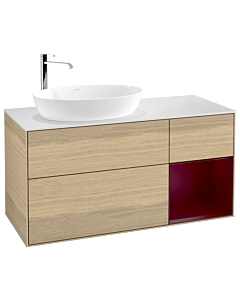 Villeroy und Boch Finion Villeroy und Boch Finion F931HBPC 120cm, cover plate white matt, shelves Peony matt lacquer, Oak Veneer