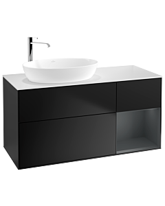Villeroy und Boch Finion Villeroy und Boch Finion F931HGPD 120cm, cover plate white matt, shelves midnight matt lacquer, black matt lacquer