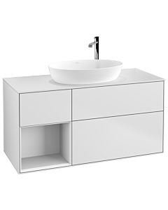 Villeroy und Boch Finion Villeroy und Boch Finion F941GFMT 120cm, cover plate white matt, shelves Glossy white lacquer, white matt lacquer