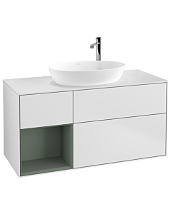 Villeroy und Boch Finion Villeroy und Boch Finion F941GMMT 120cm, cover plate white matt, shelves olive matt lacquer, white matt lacquer