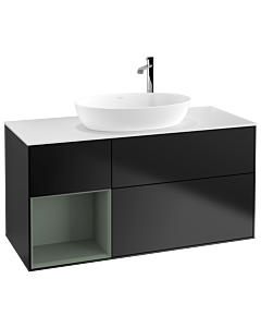 Villeroy und Boch Finion Villeroy und Boch Finion F941GMPD 120cm, cover plate white matt, shelves olive matt lacquer, black matt lacquer