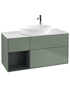 Villeroy und Boch Finion Villeroy und Boch Finion F941HGGM 120cm, cover plate white matt, shelves midnight matt lacquer, Olive Matt Lacquer