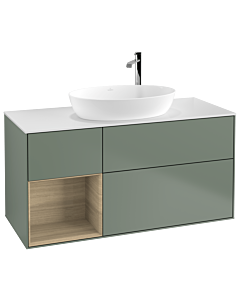 Villeroy und Boch Finion Villeroy und Boch Finion F941PCGM 120cm, cover plate white matt, shelves Oak Veneer , Olive Matt Lacquer