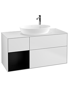 Villeroy und Boch Finion Villeroy und Boch Finion F941PDMT 120cm, cover plate white matt, shelves black matt lacquer, white matt lacquer