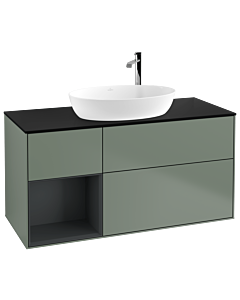 Villeroy und Boch Finion Villeroy und Boch Finion F942HGGM 120cm, cover plate black matt, shelves midnight matt lacquer, Olive Matt Lacquer