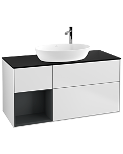 Villeroy und Boch Finion Villeroy und Boch Finion F942HGMT 120cm, cover plate black matt, shelves midnight matt lacquer, white matt lacquer