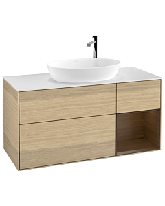 Villeroy und Boch Finion Villeroy und Boch Finion F951GNPC 120cm, cover plate white matt, shelves Walnut Veneer , Oak Veneer