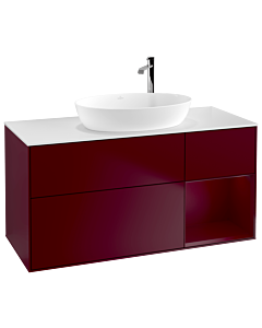 Villeroy und Boch Finion Waschtischunterschrank F951HBHB 120cm, Abdeckplatte white matt, Regale Peony matt lacquer, Peony Matt