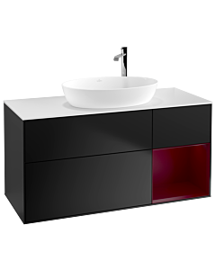 Villeroy und Boch Finion Villeroy und Boch Finion F951HBPD 120cm, cover plate white matt, shelves Peony matt lacquer, black matt lacquer