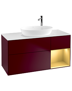 Villeroy und Boch Finion Villeroy und Boch Finion F951HFHB 120cm, cover plate white matt, shelves gold matt lacquer, Peony Matt