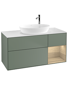 Villeroy und Boch Finion Villeroy und Boch Finion F951PCGM 120cm, cover plate white matt, shelves Oak Veneer , Olive Matt Lacquer