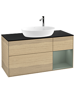 Villeroy und Boch Finion Villeroy und Boch Finion F952GMPC 120cm, cover plate black matt, shelves olive matt lacquer, Oak Veneer