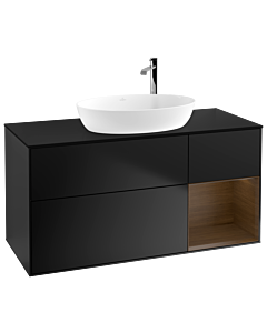 Villeroy und Boch Finion Villeroy und Boch Finion F952GNPD 120cm, cover plate black matt, shelves Walnut Veneer , black matt lacquer