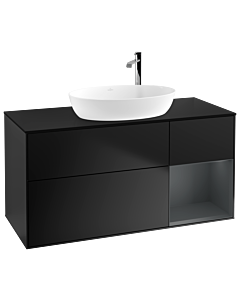 Villeroy und Boch Finion Villeroy und Boch Finion F952HGPD 120cm, cover plate black matt, shelves midnight matt lacquer, black matt lacquer