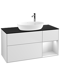 Villeroy und Boch Finion Villeroy und Boch Finion F952MTMT 120cm, cover plate black matt, shelves white matt lacquer, white matt lacquer